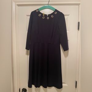 Talbots Navy Knit Fit-and-Flare Dress 8P